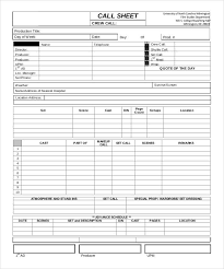 Call Sheet Forms 10 Free Word Excel Pdf Free Sheet Templates Sheet Budget Sheet Template Words