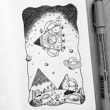 Dave Garbot Space Bears Illustration Drawing Penandink Doodle Art Drawing Book Art Doodle Drawings