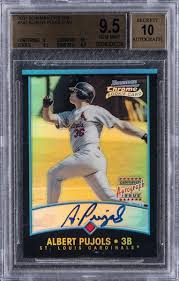 Albert pujols is a current major league baseball player and likely future hall of famer. Lot Detail 2001 Bowman Chrome 340 Albert Pujols Signed Rookie Card 415 500 Bgs Gem Mint 9 5 Bgs 10