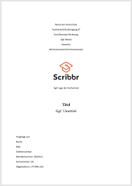Sie ist häufig eine art abschlussarbeit der reformierten oberstufe oder im rahmen der besonderen lernleistung. Das Deckblatt Eines Essays Erstellen