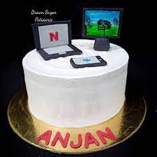 Equipment for the laptop cake: A Simple Cake With Laptop Tv And Brown Sugar Patisserie Facebook