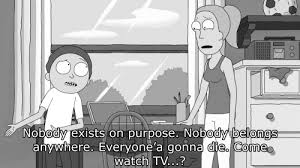 People make the best out of what they are given, and i think morty means that if someone existed on purpose, they would have chosen to begin to exist. Romantic Nihilists Blog Rick And Morty 2013