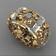 Luxury Gold Color Jewelry Accessories Finger Rings Jewelry Model Rings For Men Women Rings