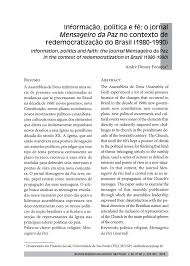 (a) descreva algumas das seitas. Pdf Informacao Politica E Fe O Jornal Mensageiro Da Paz No Contexto De Redemocratizacao Do Brasil 1980 1990