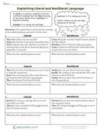 Explaining Literal And Nonliteral Language Worksheet Education Com Language Worksheets Context Clues Worksheets Multiple Meaning Words Worksheet