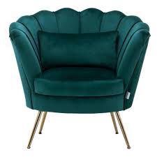 Channel the spirit of naples in your living room with this modern emerald green sofa with. Emerald Green Velvet Scalloped Chair With Cushion Living And Home