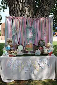 Butcher paper, cardboard, posterboard, tissue paper, paint, hot you did a fantastic job capturing the look of disney's alice in wonderland and it's almost like stepping into the disneyland ride for a full afternoon. Vintage Alice In Wonderland Birthday Party Ideas Photo 1 Of 42 Fairy Birthday Party Alice In Wonderland Birthday First Birthday Decorations