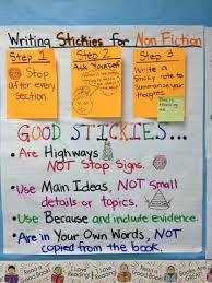 Writing Sticky Notes For Non Fiction Texts 3rd Grade Lucy