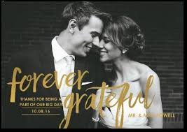 Forever Grateful 3x5 Wedding Thank You Card Shutterfly Wedding Thank You Cards Wedding Thanks Thank You Photos