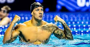 He currently represents the cali condors which is part of the international swimming league.he won seven gold medals at the 2017 world aquatics championships in budapest and a record eight medals, including six gold, at the 2019 world aquatics championships in gwangju. Why The Us Swimming Team With Caeleb Dressel Katie Ledecky Will Be Showstoppers At Tokyo Olympics