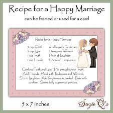 Recipe For A Happy Marriage Card Front - Digital Printable - Immediate Download Marriage Cards Bridal Shower Poems Happy Marriage