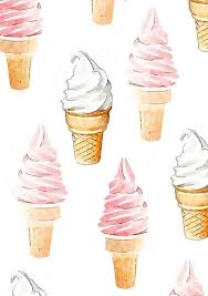 Fabric Ice Cream Art Soft Serve Ice Cream Fashion Painting Watercolor