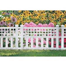 White picket fence garden edging. Patio Garden White Garden Fence Fence Design Garden Borders