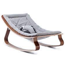 Charlie Crane Levo Baby Rocker Walnut With Sweet Gray Baby Rocker Baby Bouncer Baby Furniture