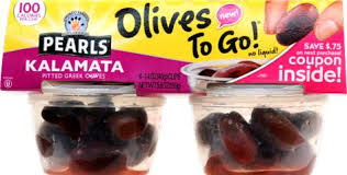 Pearls Pitted Kalamata Olives To Go 4 Ct 1 4 Oz Kalamata Olives Pearls 100 Calories