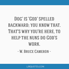 Just click the edit page button at the bottom of the page or learn more in the quotes submission guide. Dog Is God Spelled Backward You Know That That S Why You Re Here To Help The