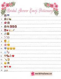 Bridal Shower Emoji Pictionary Game Printable Bridal Shower Games Free Printables Free Bridal Shower Printables Printable Bridal Shower Games