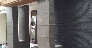 Contoh model tiang teras rumah minimalis modern ➤ foto tiang teras rumah batu alam bernuansa klasik namun elegan. Ide Populer 55 Gambar Tiang Rumah Pakai Keramik