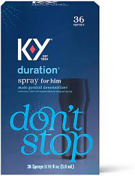 Amazon Com Duration Spray For Men K Y Male Genital Desensitizer Numbing Spray To Last Longer 0 16 Fl Oz 36 Sprays Made With Lidocaine To Help Men Last Longer In Bed Health Personal