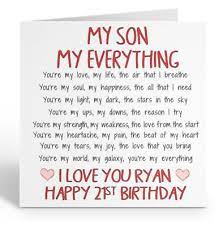 Whether you're the first or last of your. Personalised My Son Birthday Card Any Age 13th 16th 18th 21st 25th 30th 40th Ebay