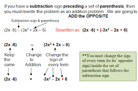 Subtracting Polynomials Polynomials Subtraction College Algebra