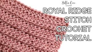 The double crochet stitch is one of the most important stitches in crochet. Crochet Royal Ridge Stitch Bella Coco Crochet Easy Crochet Tutorial Youtube