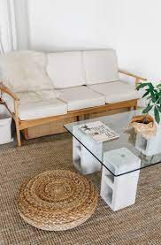 Diy 100 Glass And Concrete Coffee Table Remodelista Cinder Block Furniture Diy Coffee Table Home Decor