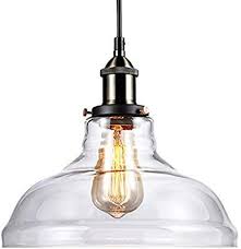 Amazon Com Leonlite 1 Light Industrial Clear Glass Pendant Light Fixture Ul Listed E26 Clear Glass Pendant Light Glass Pendant Light Pendant Light Fixtures