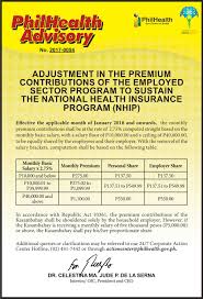 Philhealth Contribution Table 2018 Useful Wall