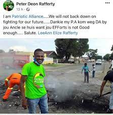 The popular democratic movement (pdm), formerly the democratic turnhalle alliance (dta), is an amalgamation of political parties in namibia, registered as one singular party for representation purposes. Govan Whittles On Twitter No Other Political Party Does Slogans Like Patriotic Alliance From The People Who Brought You Classics Like Jou Ding Moet Pain We Now Have Dankie My Pa Kom