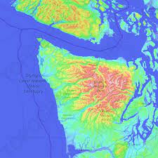 Olympic National Park Topographic Map Olympic National Park Topographic Map Elevation Relief