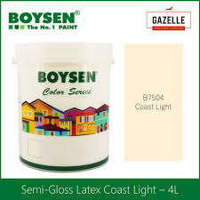 Boysen Permacoat Semi Gloss Latex Coast Light B7504 Acrylic Latex Paint 4l