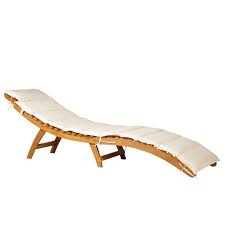 Outsunny Acacia Wood Folding Outdoor Chaise Lounge Chair With Cushion Aosom Com In 2020 Outdoor Chaise Lounge Chair Outdoor Chaise Lounge Outdoor Chaise