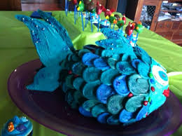 I made this fish birthday cake for my son (11 yrs.) and my husband's birthday (lost count!). The Big Blue Fish Cake Mandywrangles