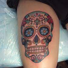 72 Beautiful Sugar Skull Tattoos With Images Candy Skull Tattoo Sugar Skull Tattoos Skull Tattoos For Men