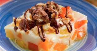 Rocky Road Fruit Gelatin Recipe Panlasang Pinoy Recipes Joy Rocky Road Fruit Gelatin Recipe Panlasang Pi Fruit Gelatin Recipe Gelatin Recipes Desserts