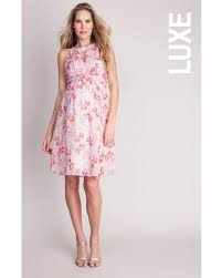 Pink Seraphine Maternity Lux Floral Silk Chiffon Dress Like New Size 2usa
