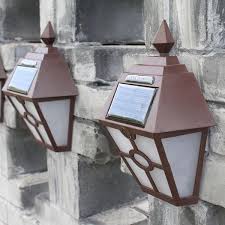 Solar Lights For Wall Porch Garden Fence Path Walkway Sun Powered Outdoor Patio Deck Yard Lamps Light Sensor Auto On Off Solar Wall Lights Solar Lights Outdoor Wall Lighting