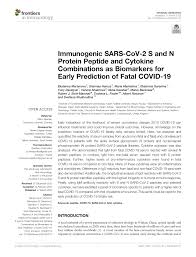 PDF) Immunogenic SARS-CoV-2 S and N Protein Peptide and Cytokine  Combinations as Biomarkers for Early Prediction of Fatal COVID-19