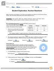 Beta particle, daughter product, gamma ray. Nuclear Reactionsse Pdf Name Alexa Nissim 6 20 Date 4 Student Exploration Nuclear Reactions Note To Teachers And Students This Gizmo Was Designed As A Course Hero