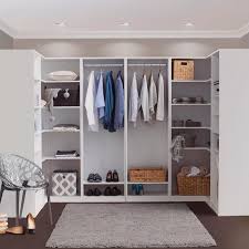 To fit a variety of closet sizes; Flexi Storage 6 Shelf White Corner Walk In Wardrobe Unit Bunnings Australia
