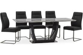 Check spelling or type a new query. Vida Living Luciana 160cm Grey Marble Dining Table And 6 Charcoal Leather Chairs Furnitureinstore