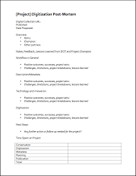 Post Project Report Template 1 Templates Example Templates Example Report Template Post Mortem Templates