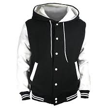 Black And White Varsity Jacket U World Men S Hood Baseball Varsity Jacket White M Size S Shoulder 40cm 15 7 Sleeve 61cm 24 Varsity Jacket Varsity Jacket Outfit Hoodies Men