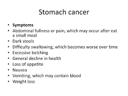 Abdominal pain or discomfort (may be vague or mild) Stomach Cancer Ppt Download