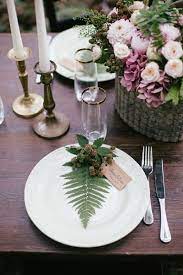 Organic Forest Fern Tablescape Fern Wedding Wedding Place Settings Woodland Wedding