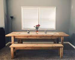 Ana White Farm Table And Two Benches Diy Projects Rustic Farmhouse Dining Table Rustic Farmhouse Table Farmhouse Table