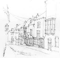 Sketchbook Steep Hill Lincoln Www Nickhirst Co Uk Building Sketch Travel Illustration Architecture Drawing