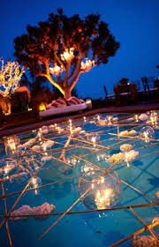 Best Backyard Party Decorations Night Floating Candles 16 Ideas Backyard Wedding Pool Pool Wedding Wedding Pool Party