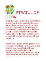 Download referat gratis | stratul de ozon soarele emite continuu radiaţii ultraviolete dar stratul de ozon localizat în stratosferă înconjoară planeta se estimează că la ora actuală exista circa 3 miliarde de tone de ozon. Referat Stratul De Ozon